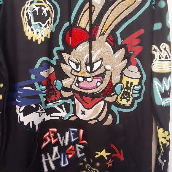 Jewel House Denim Company Mens Hoodie Size XL Black EUC - Picture 2 of 9